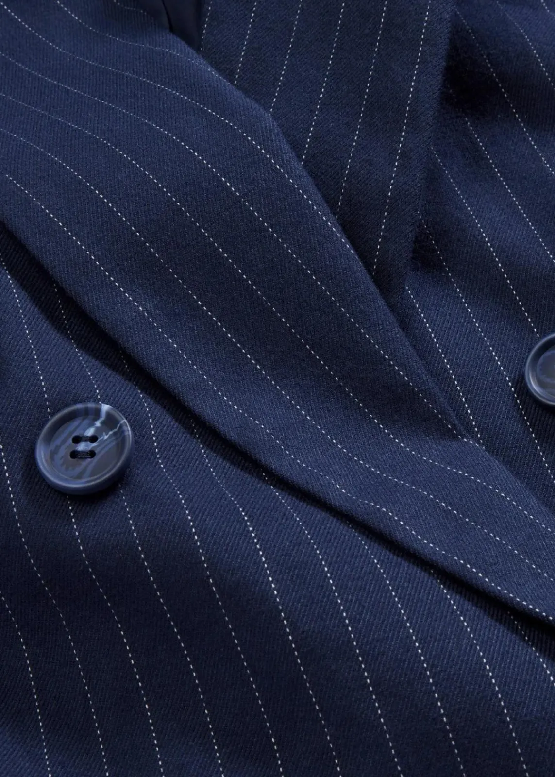 bonprix Bekleidung·Basics|Blazer^Doppelreihiger Blazer aus Viskose-Mix dunkelblau/wollweiß längs gestreift
