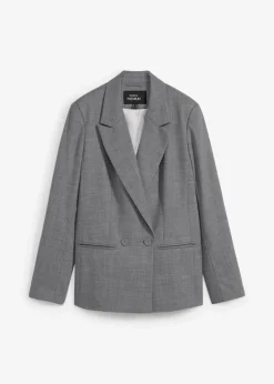 bonprix Bekleidung·Basics|Blazer^Doppelreihiger Wollblazer mittelgrau meliert