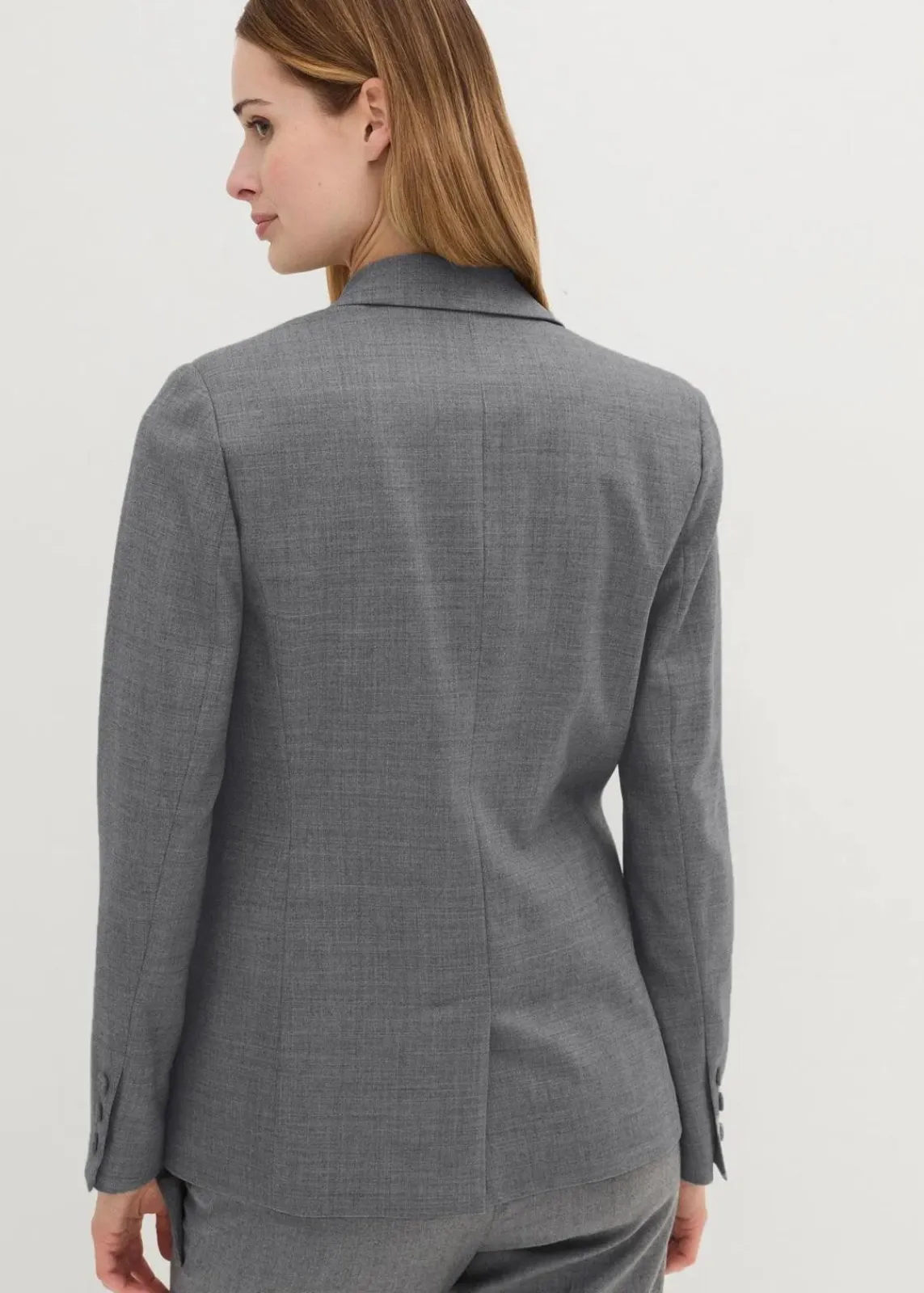 bonprix Bekleidung·Basics|Blazer^Doppelreihiger Wollblazer mittelgrau meliert