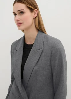 bonprix Bekleidung·Basics|Blazer^Doppelreihiger Wollblazer mittelgrau meliert