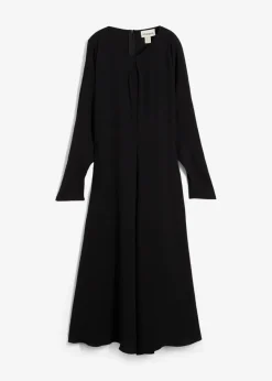 bonprix Kleider|Bekleidung·Pullover & Strickjacken^Drapiertes Midikleid schwarz