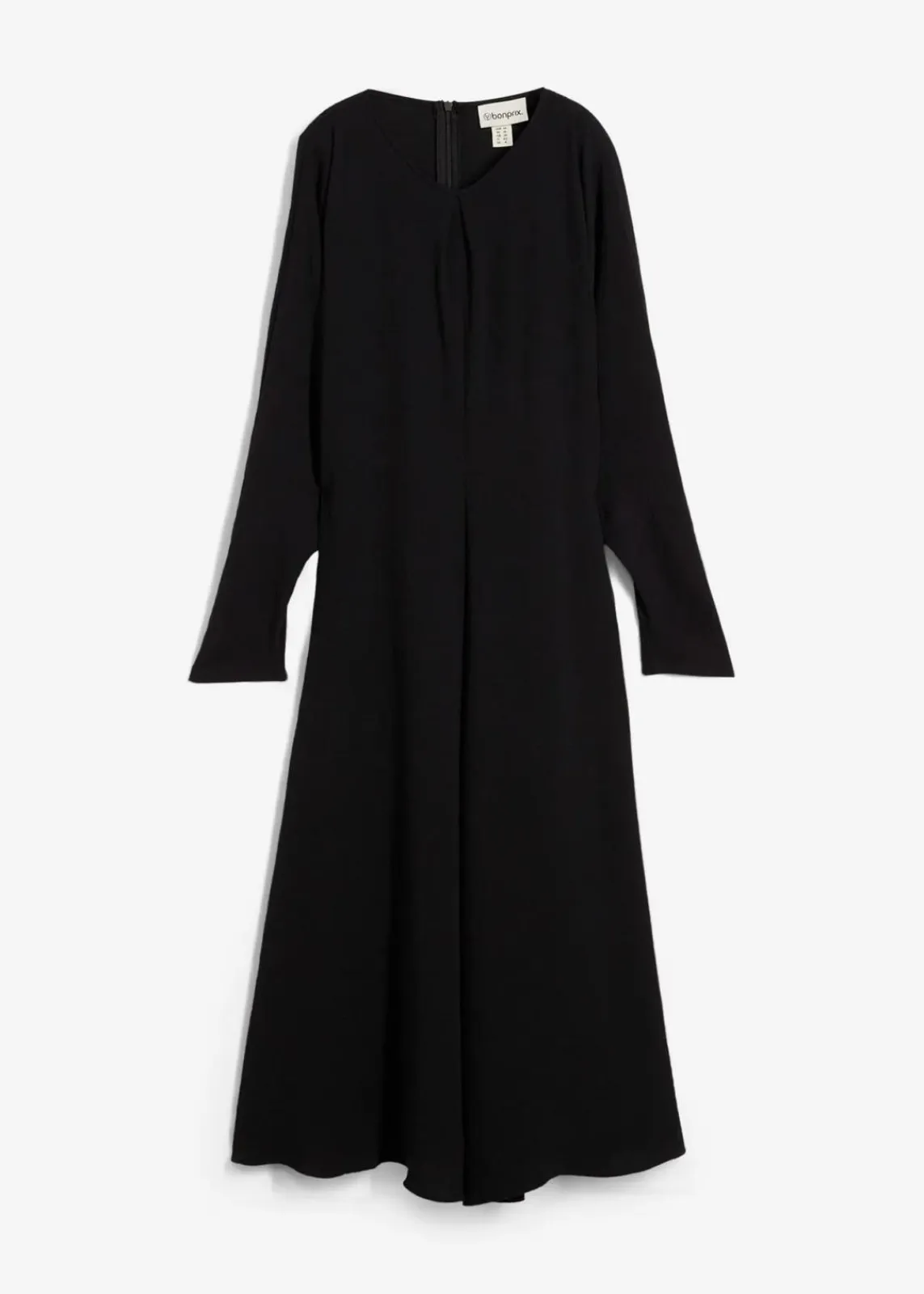 bonprix Kleider|Bekleidung·Pullover & Strickjacken^Drapiertes Midikleid schwarz
