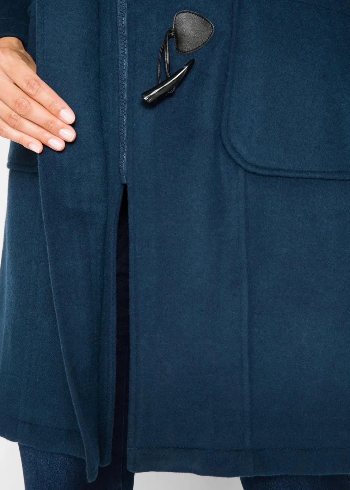 bonprix Jacken & Mäntel|Bekleidung·Hosen^Dufflecoat in Wolloptik dunkelblau