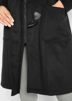 bonprix Bekleidung·Hosen|Jacken & Mäntel^Dufflecoat in Wolloptik schwarz