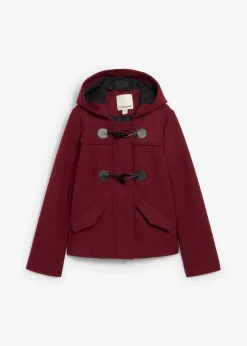 bonprix Jacken & Mäntel|Bekleidung·Hosen^Duffle-Jacke, Wollimitat dunkelbeere