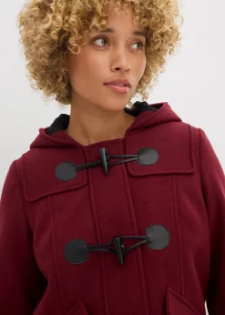 bonprix Jacken & Mäntel|Bekleidung·Hosen^Duffle-Jacke, Wollimitat dunkelbeere