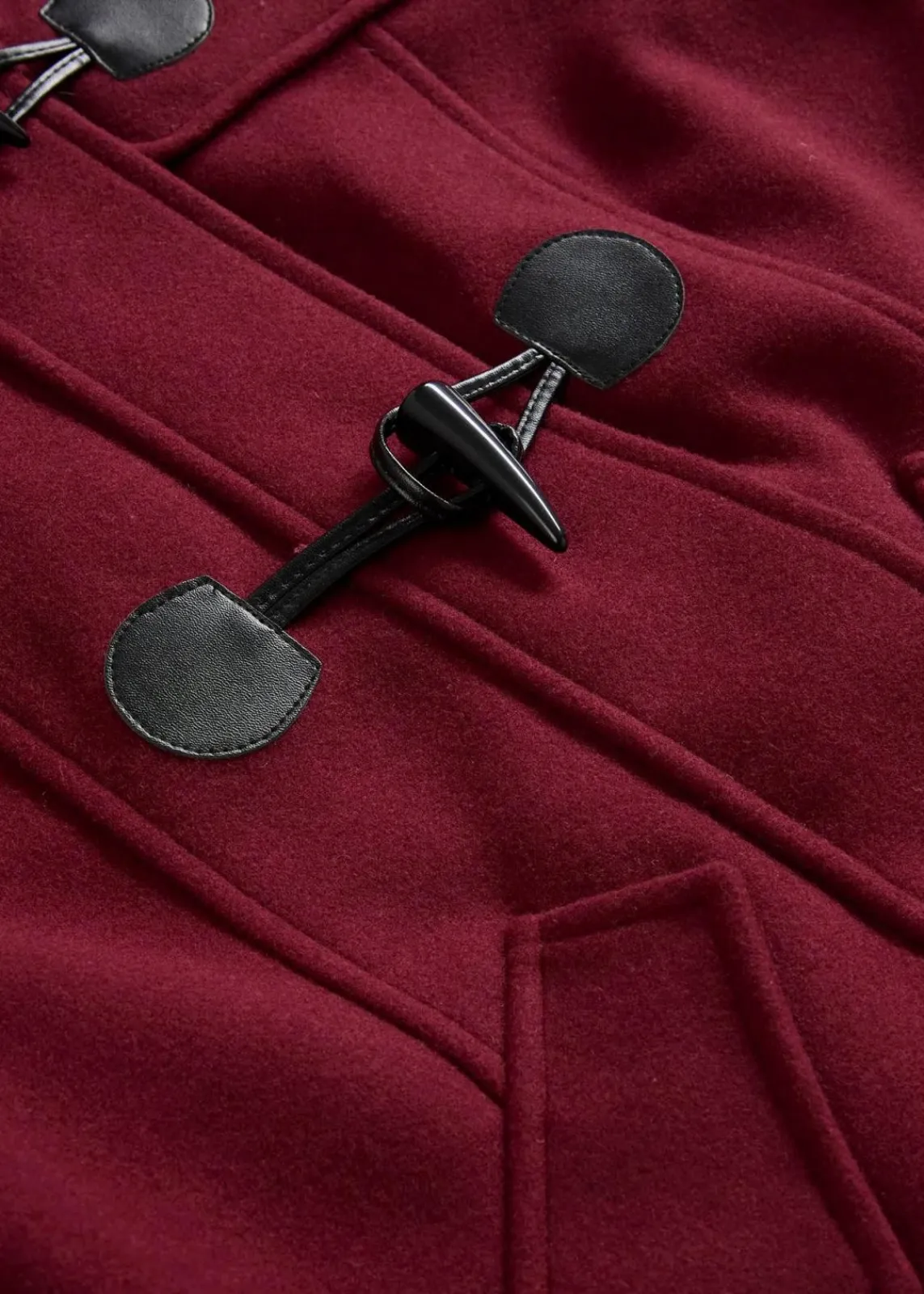 bonprix Jacken & Mäntel|Bekleidung·Hosen^Duffle-Jacke, Wollimitat dunkelbeere