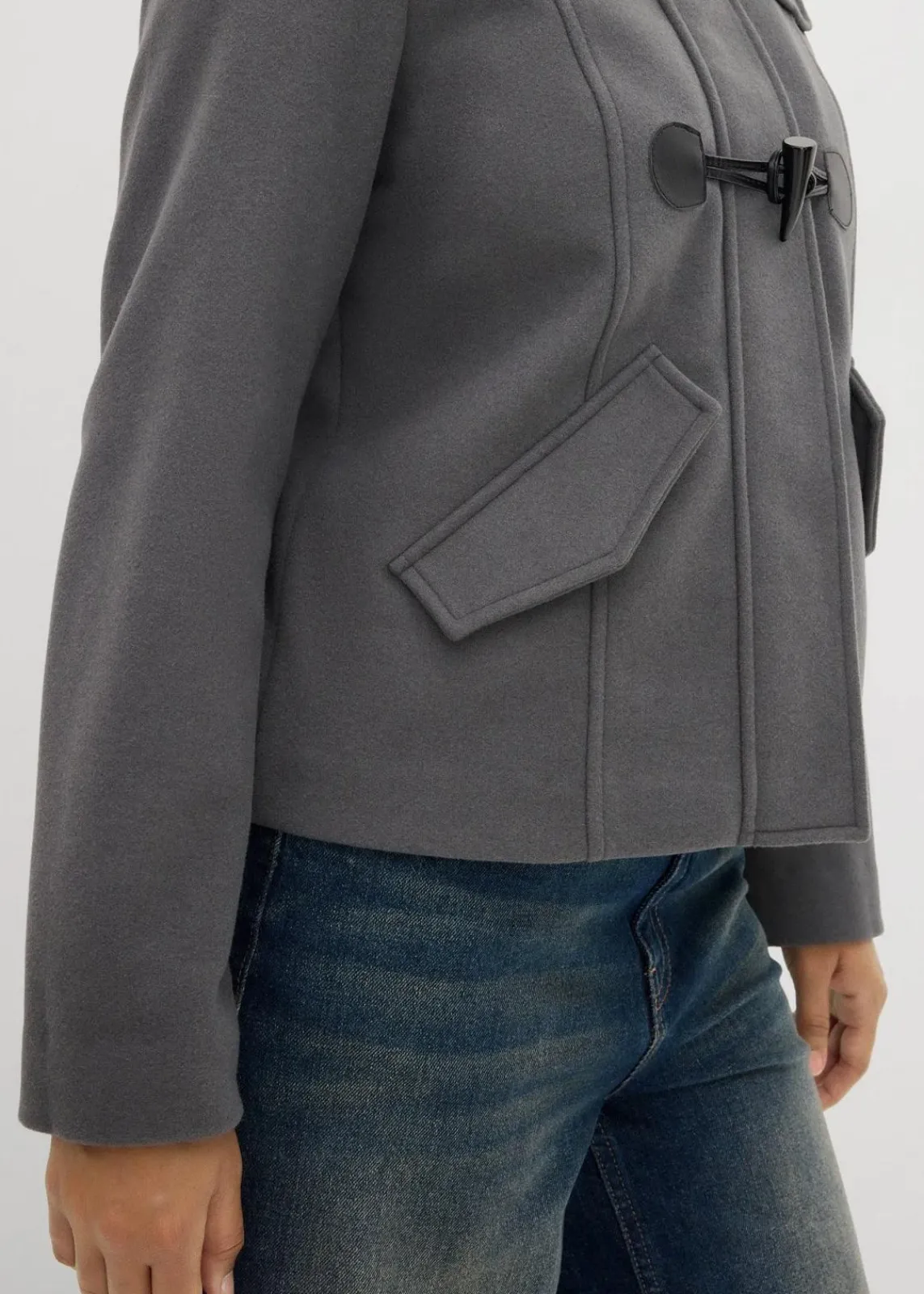 bonprix Bekleidung·Hosen|Jacken & Mäntel^Duffle-Jacke, Wollimitat anthrazit