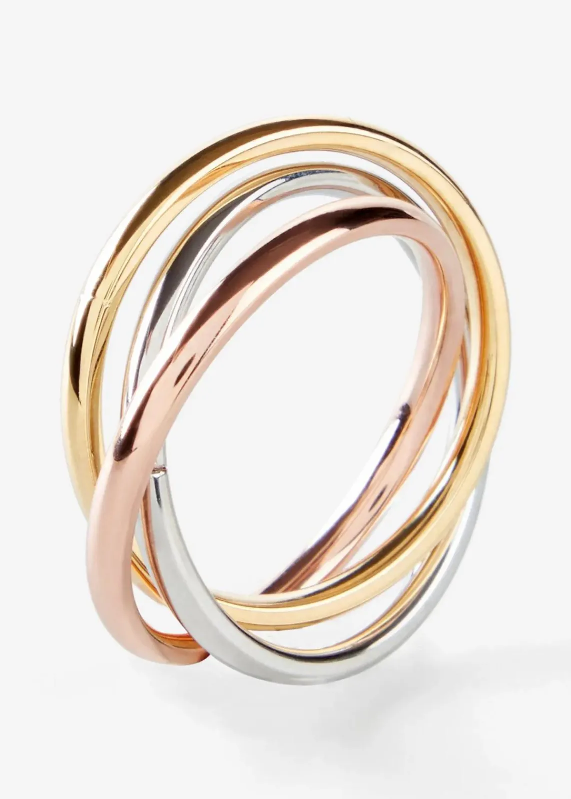 bonprix Schmuck|Schuhe & Accessoires In Spezialgrößen·Schmuck^Edelstahl-Wickelring Tricolor silberfarben rhodiniert/rosévergoldet/vergoldet