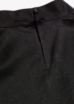 bonprix Bekleidung·Jacken & Mäntel|Blusen & Tuniken^Elegante Kurzarmbluse aus glänzenden Satin schwarz