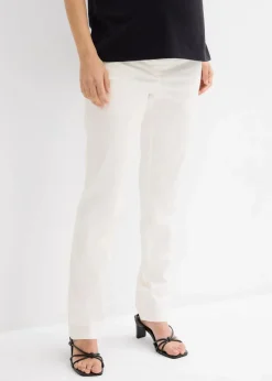 bonprix Bekleidung·Blazer|Umstandsmode^Elegante Umstandshose mit geradem Bein aus hautfreundlichem Baumwoll-Mix wollweiß