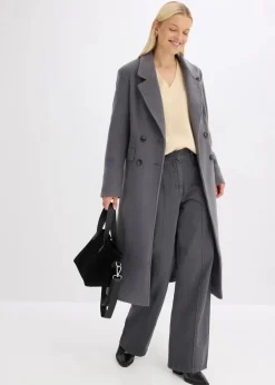 bonprix Bekleidung·Hosen|Jacken & Mäntel^Eleganter Zweireihiger Mantel schiefergrau