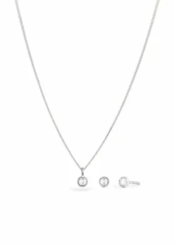 elli Schmuck|Schuhe & Accessoires In Spezialgrößen·Schmuck^Kette & Ohrringe aus 925er Sterling (3-tlg. Schmuckset) silber