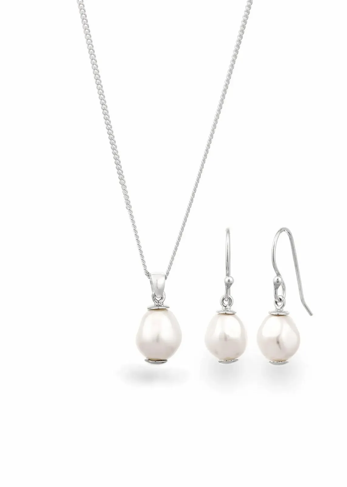 elli Schmuck|Schuhe & Accessoires In Spezialgrößen·Schmuck^Kette & Ohrringe aus 925er Sterling Silber (3-tlg. Schmuckset) silberfarben rhodiniert