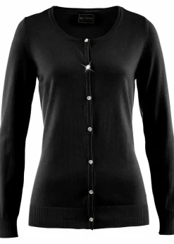 bonprix Pullover & Strickjacken|Basics^Enge Feinstrickjacke schwarz