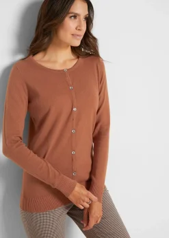 bonprix Pullover & Strickjacken|Basics^Enge Feinstrickjacke kastanienbraun