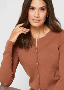 bonprix Pullover & Strickjacken|Basics^Enge Feinstrickjacke kastanienbraun