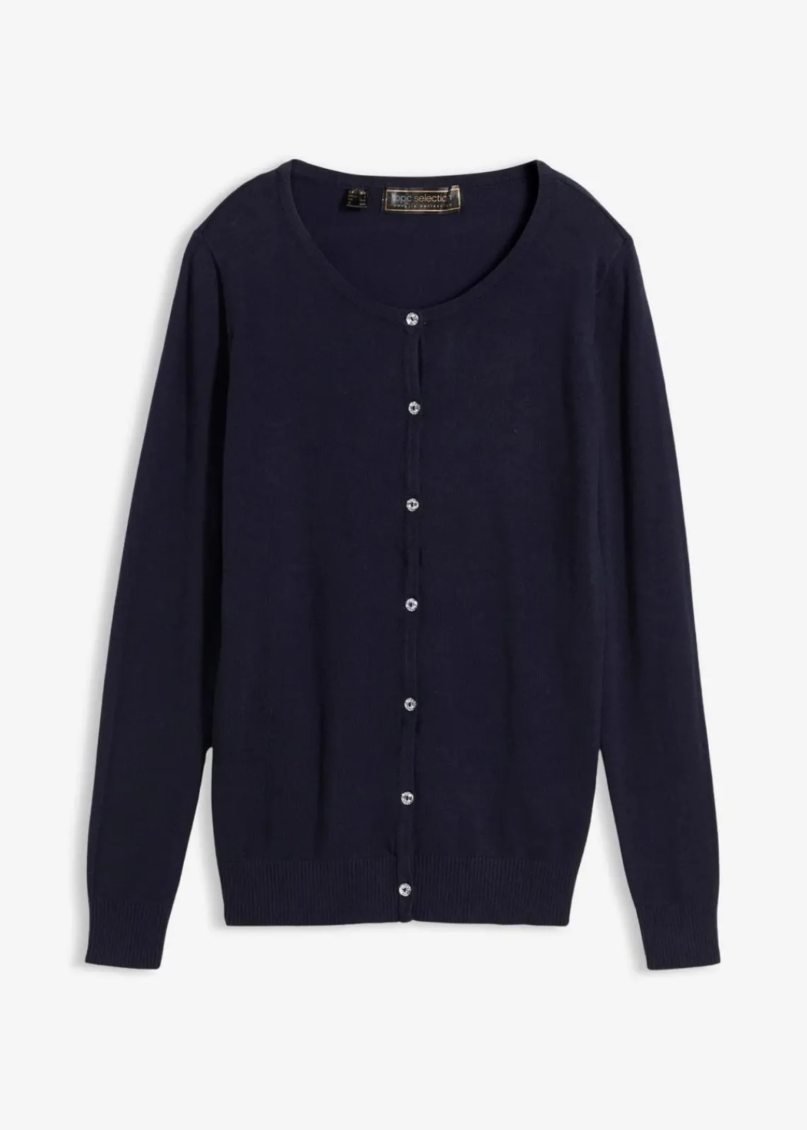 bonprix Pullover & Strickjacken|Basics^Enge Feinstrickjacke dunkelblau