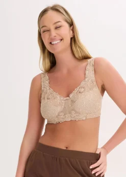 bonprix Wäsche·Große Cups D-H|Wäsche·Bhs^Entlastungs-BH ohne Bügel kreidebeige
