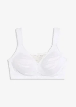 bonprix Wäsche·Große Cups D-H|Wäsche·Bhs^Entlastungs-BH ohne Bügel mit gepolsterten Trägern weiß