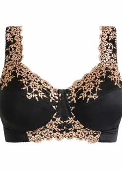 bonprix Große Cups D-H|Bhs^Entlastungs-BH ohne Bügel mit gepolsterten Trägern schwarz/softbeige