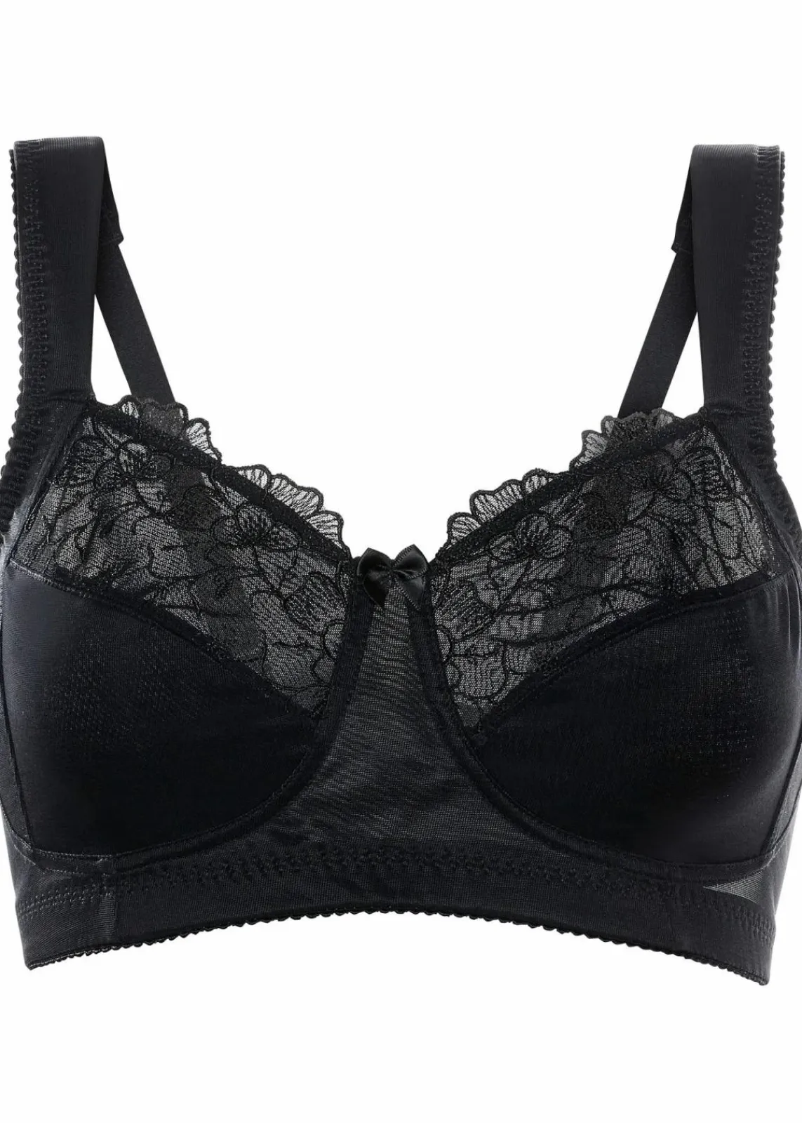 bonprix Wäsche·Dessous|Wäsche·Große Cups D-H^Entlastungs-BH ohne Bügel mit gepolsterten Trägern schwarz