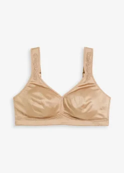 bonprix Große Cups D-H|Nachhaltigere Materialien^Entlastungs-BH ohne Bügel mit gepolsterten Trägern camel