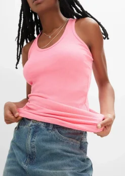 bonprix Nachhaltigere Materialien|Shirts & Tops^2er-Pack Ripp-Tanktop neonpink + schwarz