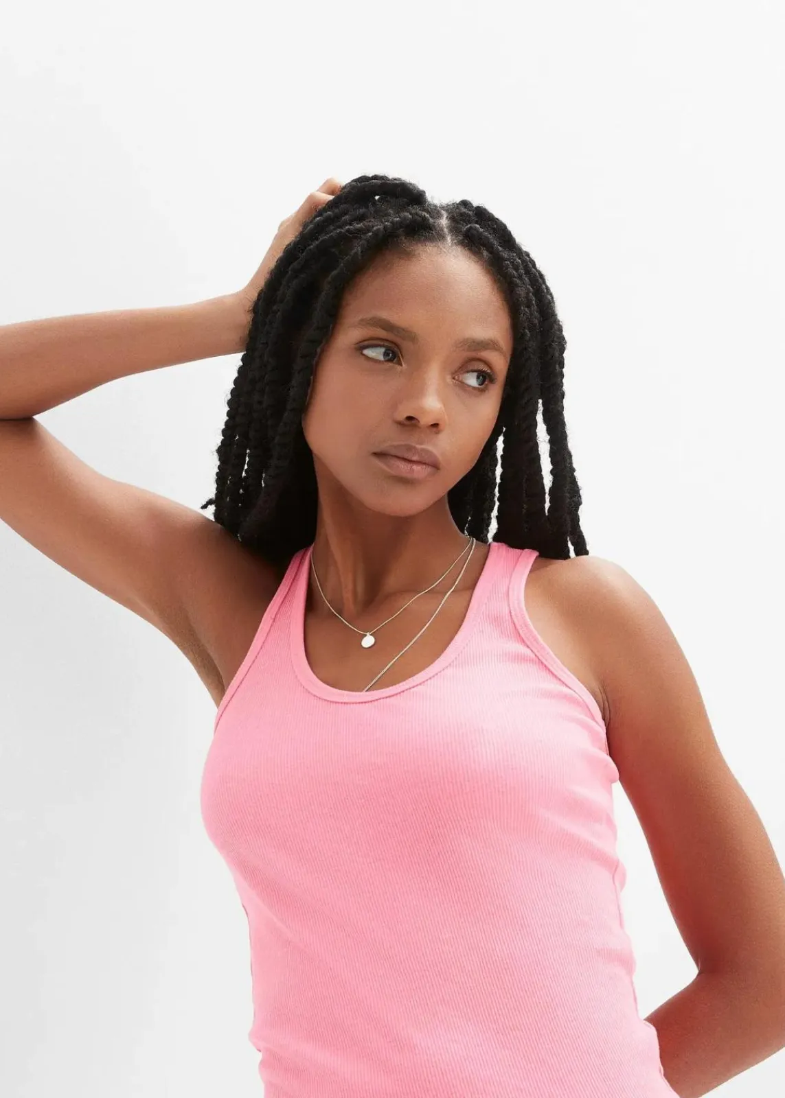 bonprix Nachhaltigere Materialien|Shirts & Tops^2er-Pack Ripp-Tanktop neonpink + schwarz