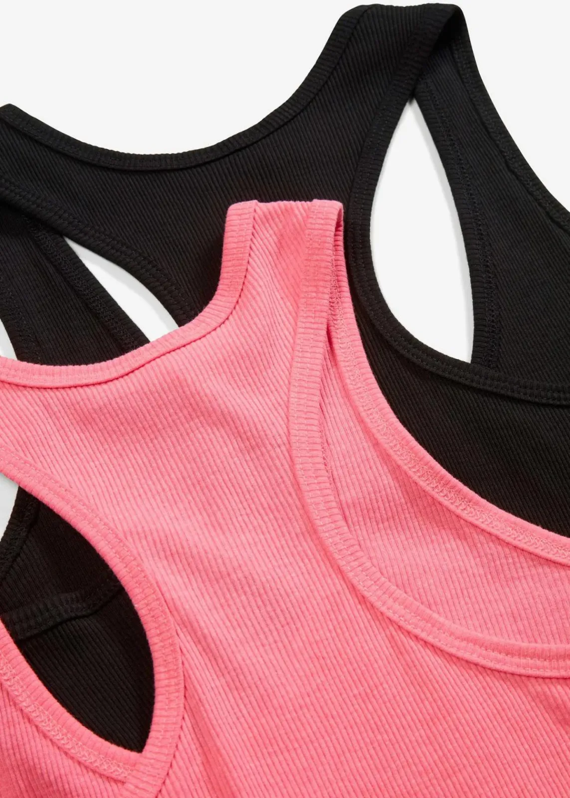 bonprix Nachhaltigere Materialien|Shirts & Tops^2er-Pack Ripp-Tanktop neonpink + schwarz