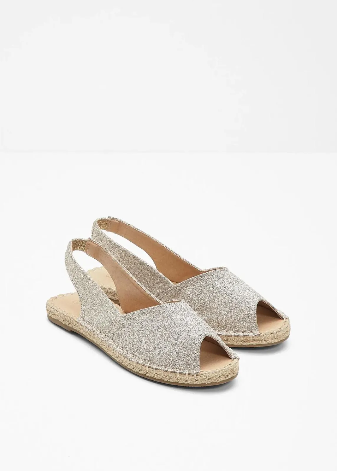bonprix Slipper & Halbschuhe|Sommerschuhe^Espadrilles champagner glitzer