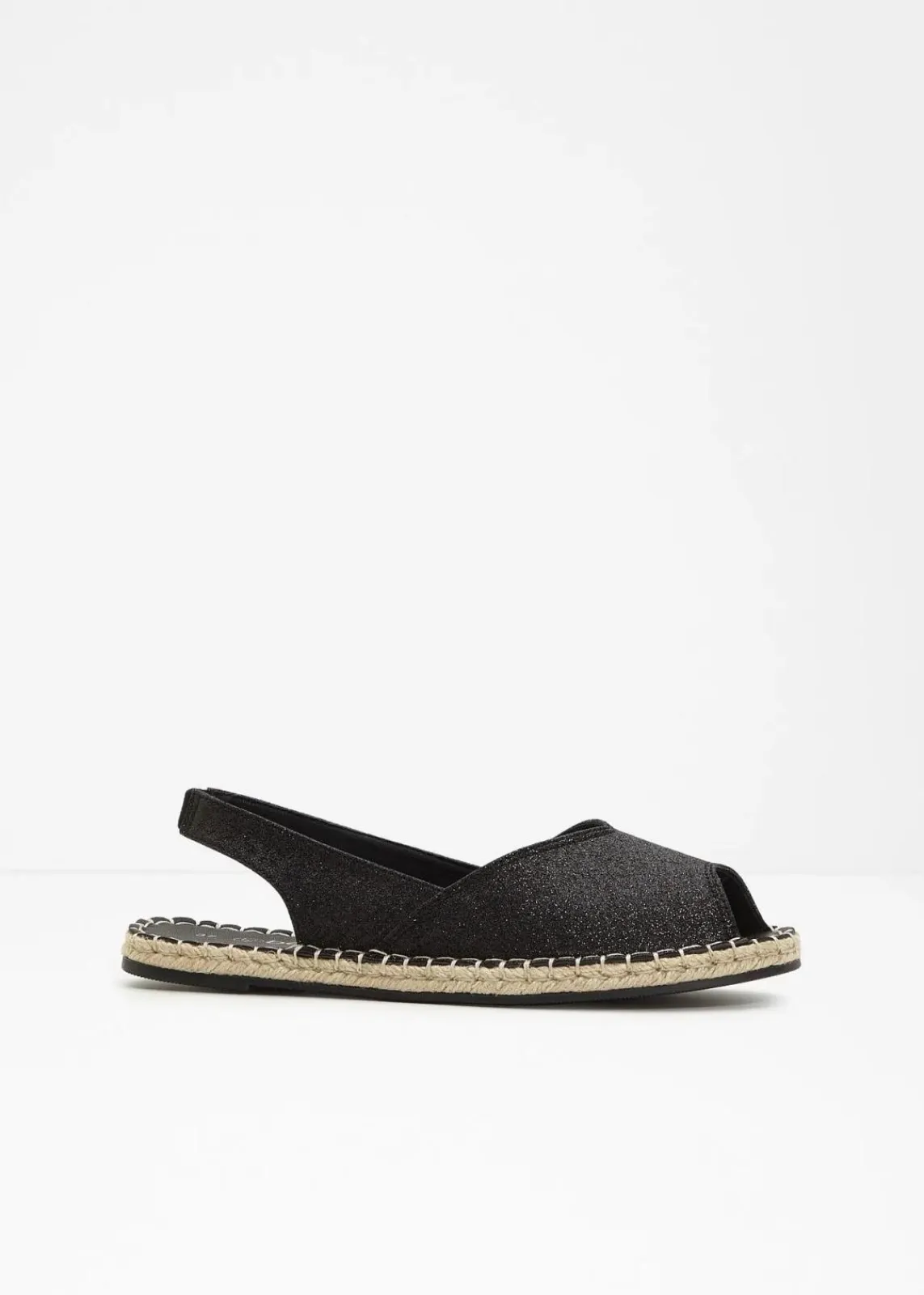 bonprix Schuhe & Accessoires In Spezialgrößen·Elastischer Schaft|Sommerschuhe^Espadrilles schwarz glitzer