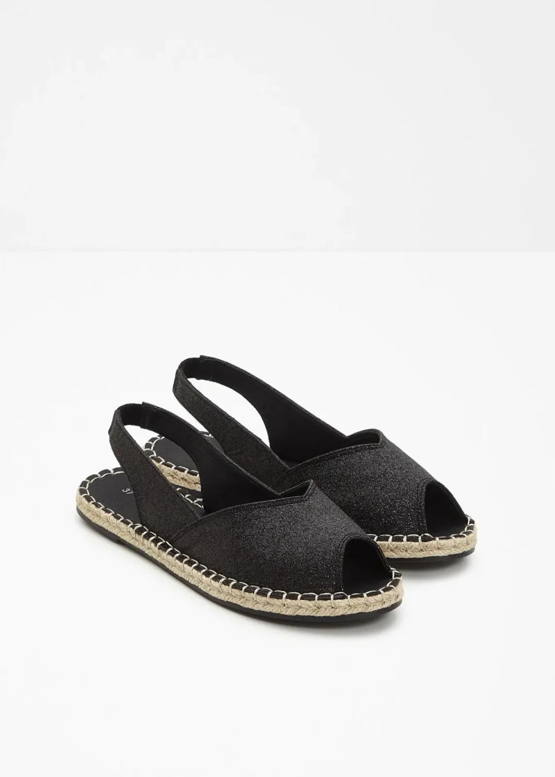 bonprix Schuhe & Accessoires In Spezialgrößen·Elastischer Schaft|Sommerschuhe^Espadrilles schwarz glitzer