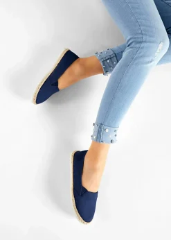 bonprix Schuhe & Accessoires In Spezialgrößen·Schuhe In Übergröße|Schuhe & Accessoires In Spezialgrößen·Elastischer Schaft^Espadrilles in Bast-Optik dunkelblau