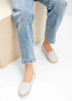 bonprix Schuhe & Accessoires In Spezialgrößen·Schuhe In Übergröße|Schuhe & Accessoires In Spezialgrößen·Elastischer Schaft^Espadrilles in Bast-Optik hellgrau