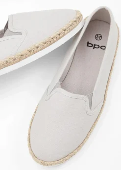 bonprix Schuhe & Accessoires In Spezialgrößen·Schuhe In Übergröße|Schuhe & Accessoires In Spezialgrößen·Elastischer Schaft^Espadrilles in Bast-Optik hellgrau
