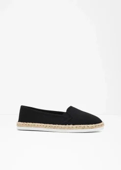 bonprix Strandmode|Slipper & Halbschuhe^Espadrilles in Bast-Optik schwarz