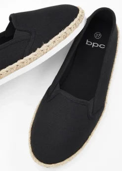 bonprix Strandmode|Slipper & Halbschuhe^Espadrilles in Bast-Optik schwarz
