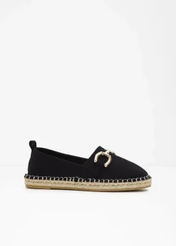 bonprix Strandmode|Slipper & Halbschuhe^Espadrilles mit Schnalle schwarz