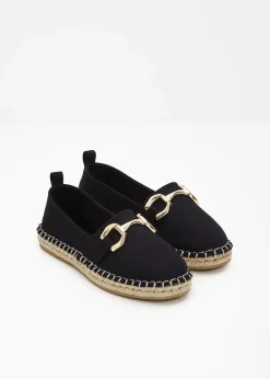 bonprix Strandmode|Slipper & Halbschuhe^Espadrilles mit Schnalle schwarz