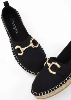 bonprix Strandmode|Slipper & Halbschuhe^Espadrilles mit Schnalle schwarz