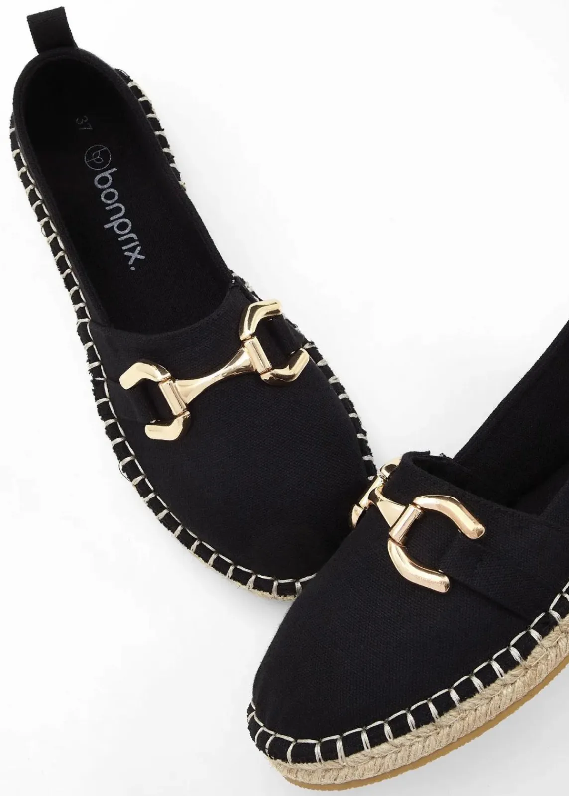 bonprix Strandmode|Slipper & Halbschuhe^Espadrilles mit Schnalle schwarz