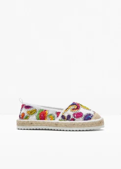 bonprix Slipper & Halbschuhe|Sommerschuhe^Espadrilles mit Stickerei weiß bunt