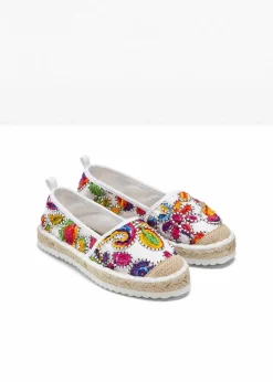 bonprix Slipper & Halbschuhe|Sommerschuhe^Espadrilles mit Stickerei weiß bunt