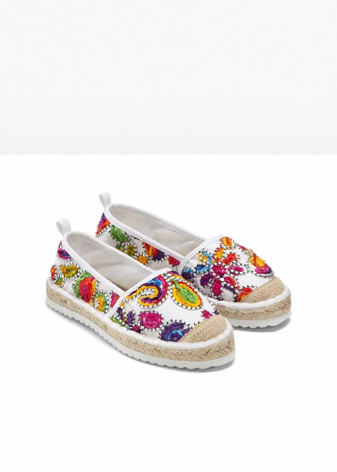 bonprix Slipper & Halbschuhe|Sommerschuhe^Espadrilles mit Stickerei weiß bunt