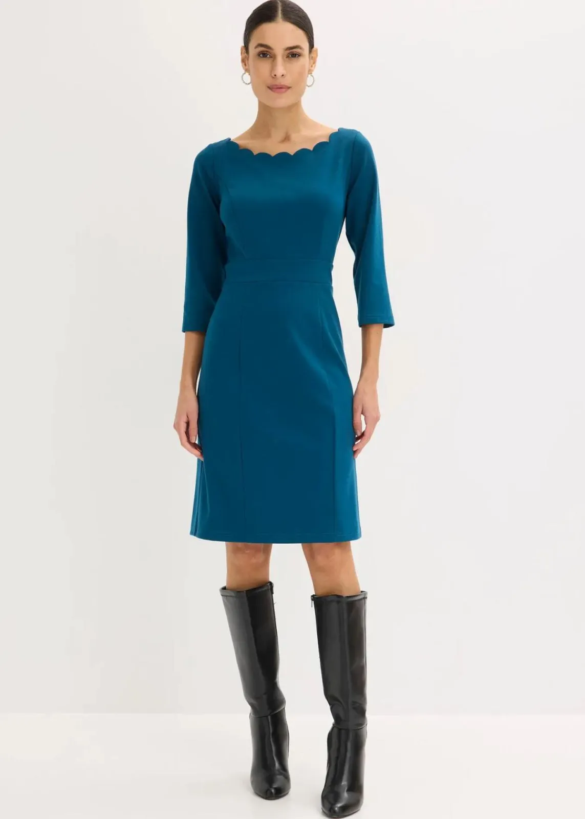 bonprix Bekleidung·Pullover & Strickjacken|Kleider^Etuikleid aus Punto di Roma blaupetrol