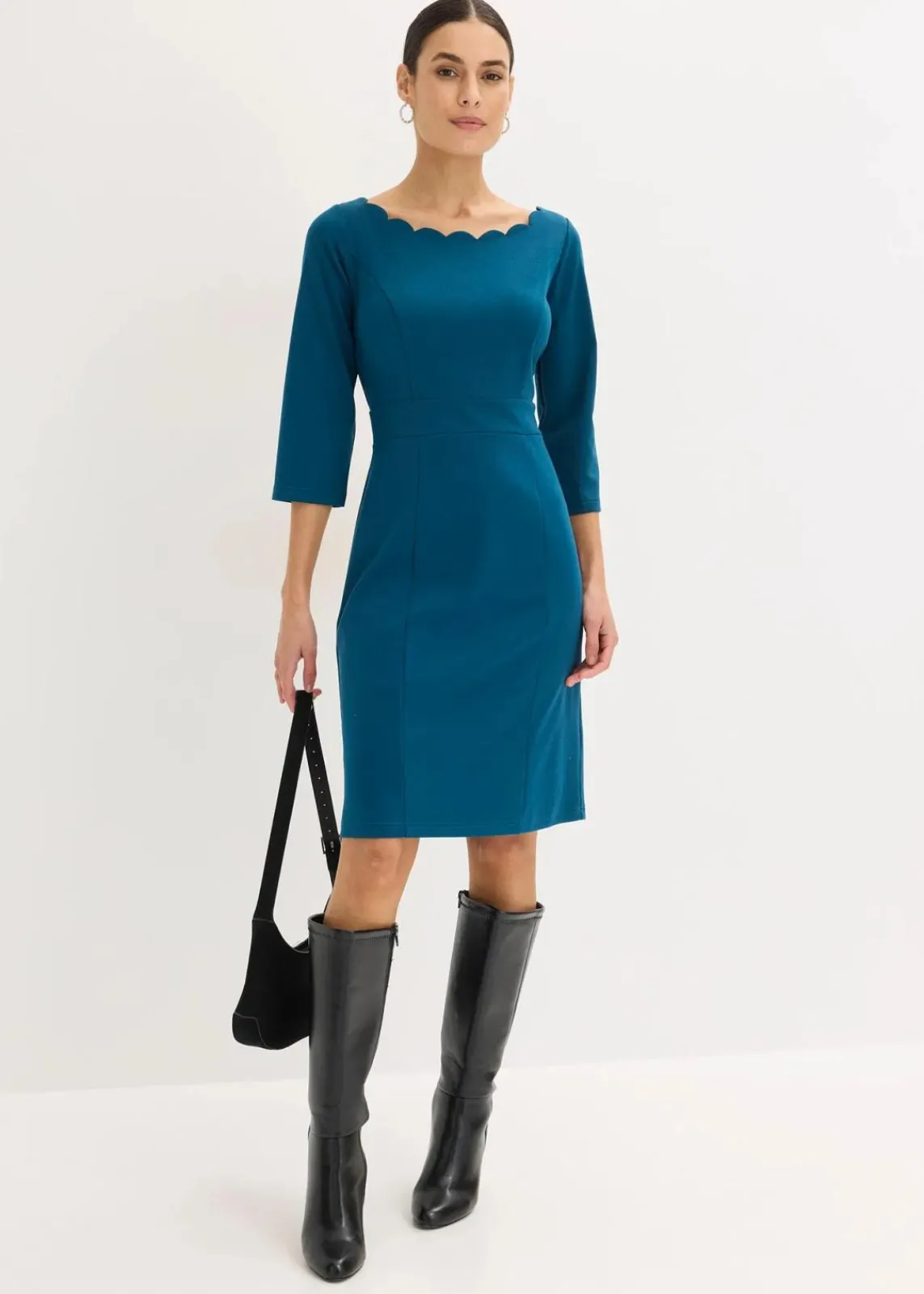 bonprix Bekleidung·Pullover & Strickjacken|Kleider^Etuikleid aus Punto di Roma blaupetrol