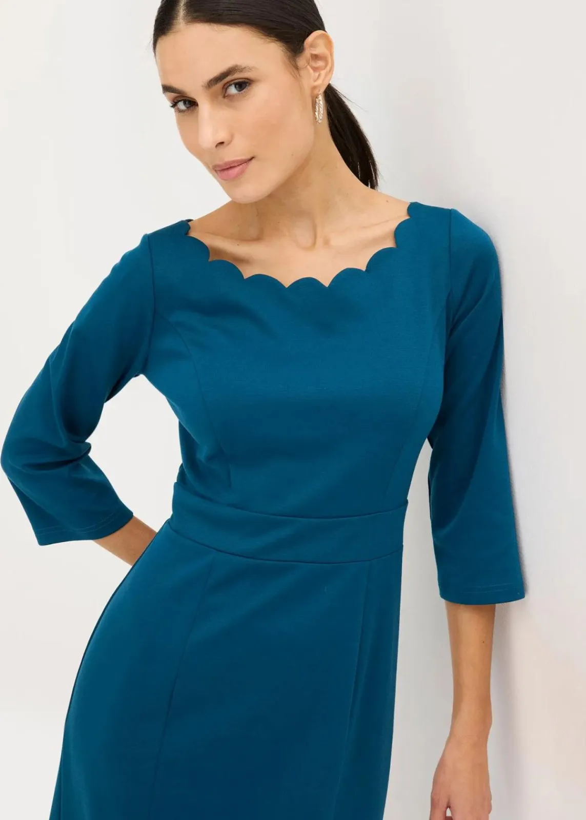 bonprix Bekleidung·Pullover & Strickjacken|Kleider^Etuikleid aus Punto di Roma blaupetrol