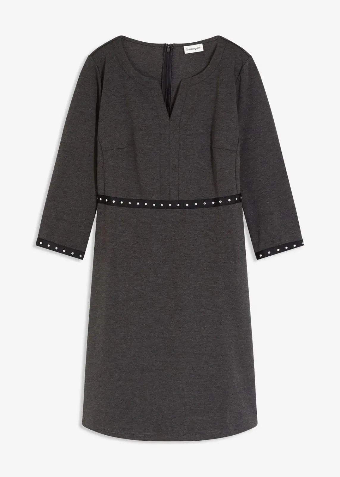 bonprix Bekleidung·Pullover & Strickjacken|Kleider^Etuikleid aus Punto di Roma anthrazit meliert