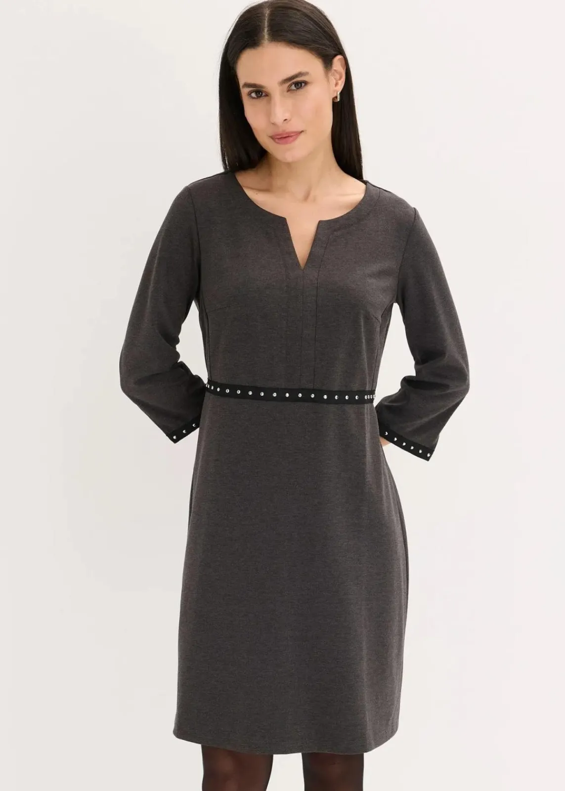 bonprix Bekleidung·Pullover & Strickjacken|Kleider^Etuikleid aus Punto di Roma anthrazit meliert